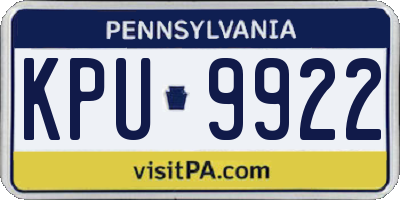PA license plate KPU9922