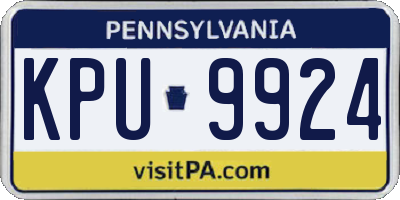 PA license plate KPU9924