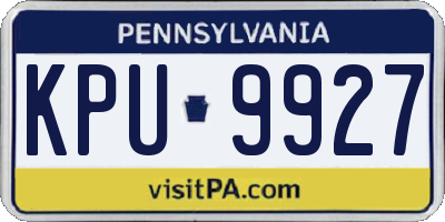 PA license plate KPU9927