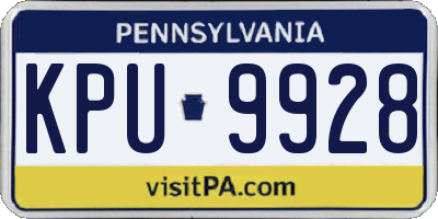 PA license plate KPU9928