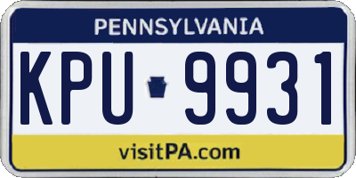 PA license plate KPU9931