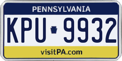 PA license plate KPU9932
