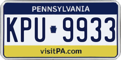 PA license plate KPU9933