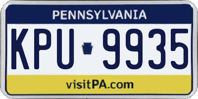 PA license plate KPU9935