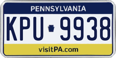PA license plate KPU9938