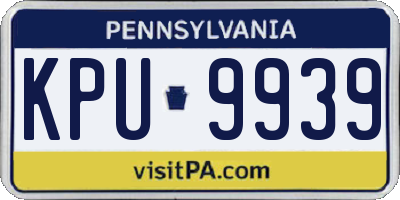 PA license plate KPU9939
