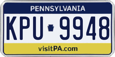 PA license plate KPU9948