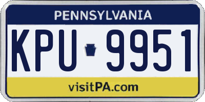 PA license plate KPU9951