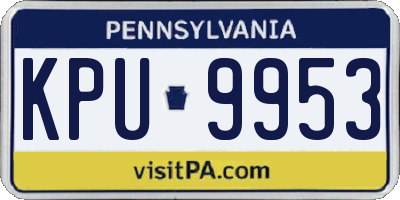 PA license plate KPU9953