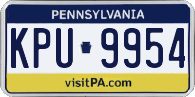 PA license plate KPU9954