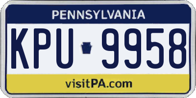 PA license plate KPU9958