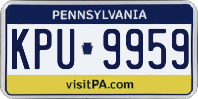 PA license plate KPU9959