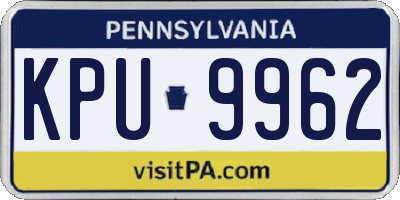 PA license plate KPU9962