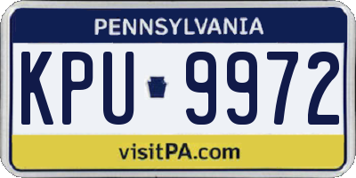 PA license plate KPU9972