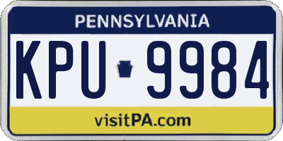 PA license plate KPU9984