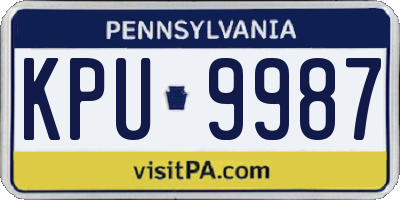 PA license plate KPU9987