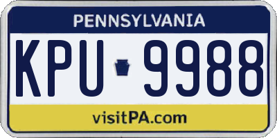 PA license plate KPU9988
