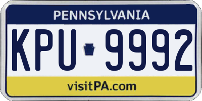 PA license plate KPU9992