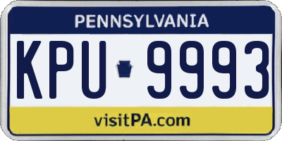 PA license plate KPU9993