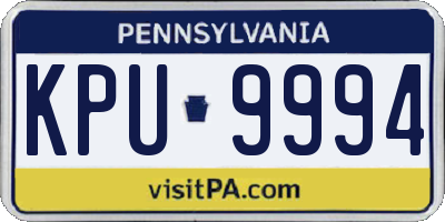 PA license plate KPU9994