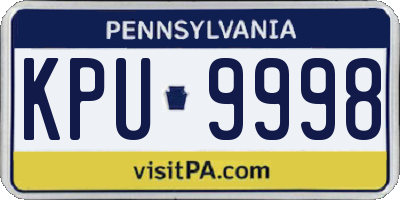 PA license plate KPU9998