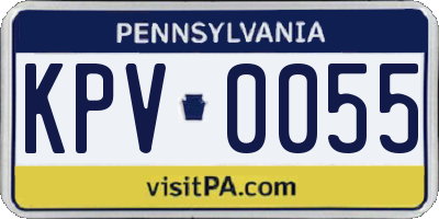 PA license plate KPV0055