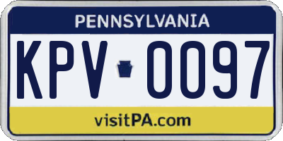 PA license plate KPV0097
