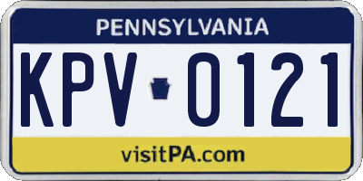 PA license plate KPV0121