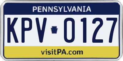 PA license plate KPV0127