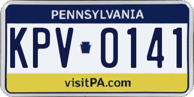 PA license plate KPV0141