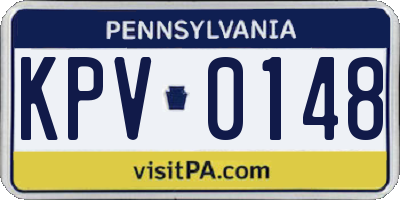 PA license plate KPV0148