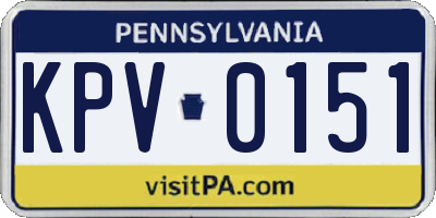 PA license plate KPV0151