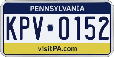 PA license plate KPV0152