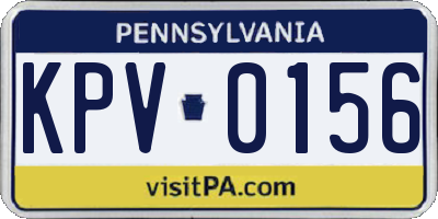 PA license plate KPV0156