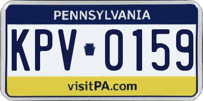 PA license plate KPV0159
