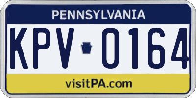 PA license plate KPV0164
