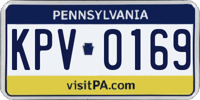 PA license plate KPV0169