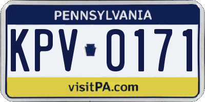 PA license plate KPV0171