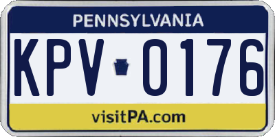 PA license plate KPV0176