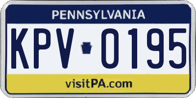 PA license plate KPV0195