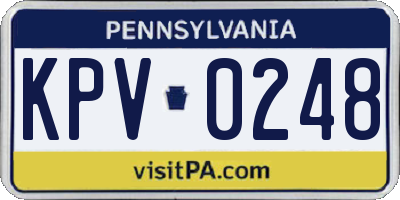 PA license plate KPV0248