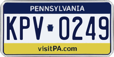 PA license plate KPV0249