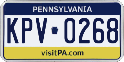 PA license plate KPV0268