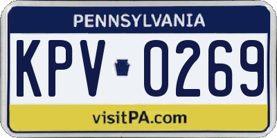 PA license plate KPV0269