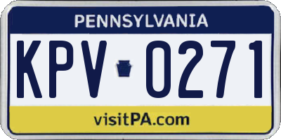 PA license plate KPV0271