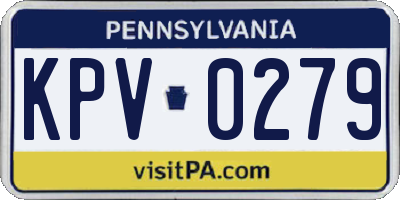 PA license plate KPV0279