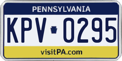 PA license plate KPV0295