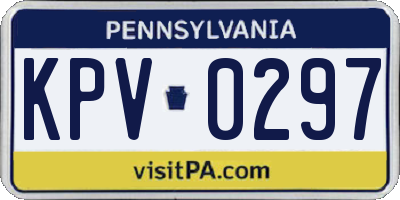 PA license plate KPV0297