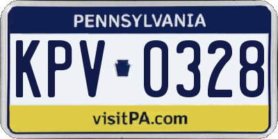 PA license plate KPV0328