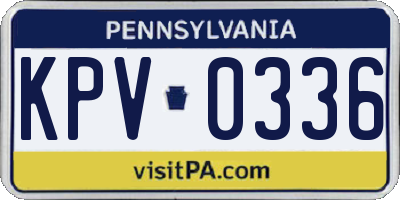 PA license plate KPV0336
